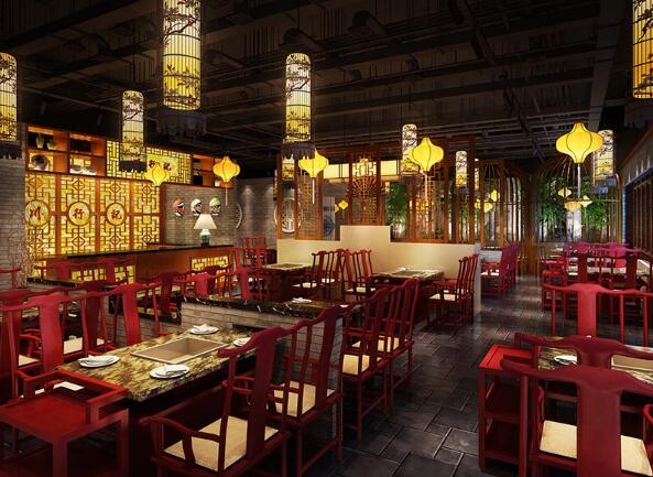 中式風(fēng)格火鍋店裝修設(shè)計(jì)